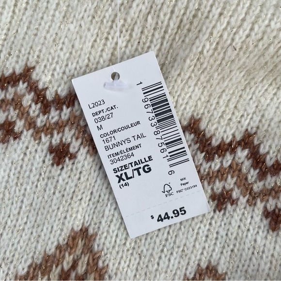 Children's Place Girls Mommy & Me Fairisle Sweater Dress Bunnys Tail Size 14 XL - Picture 6 of 10